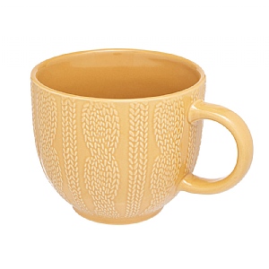 Siip Embossed Knit Mug - Mustard