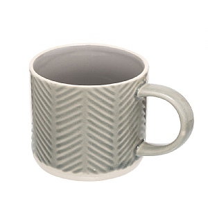 Siip Embossed Chevron Mug - Grey