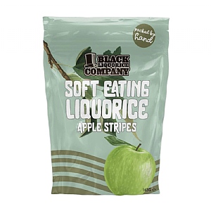 Black Liquorice Company Liquorice Apple Stripes Pouch (165g)
