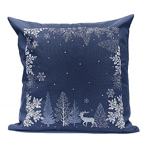 Peggy Wilkins Neve Complete Cushion Navy & Silver