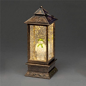Snowtime Copper Snowman Water Filled Lantern