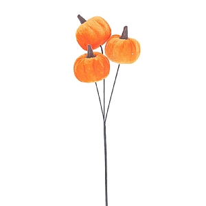 Gisela Graham Orange Plush Triple Pumpkin Pick