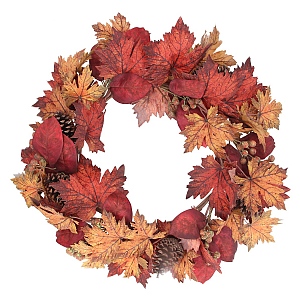 Gisela Graham Autumn Maple Leaf & Cone Wreath