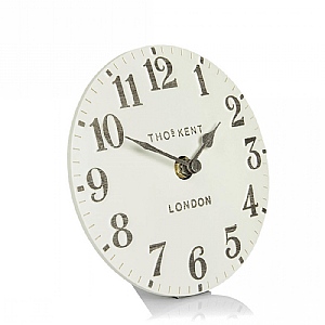 Thomas Kent Arabic Mantel Clock 6" Limestone