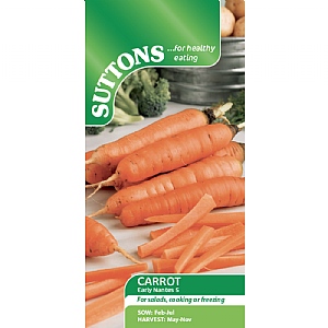 Suttons Carrot Early Nantes 5 Seeds