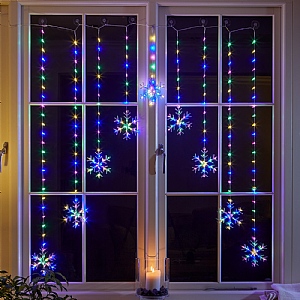 Three Kings Pastel Snowflake Curtain Lights