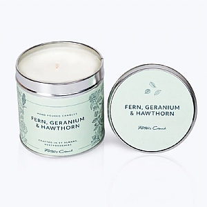 Potters Crouch Fern Geranium & Hawthorn Tin Candle 