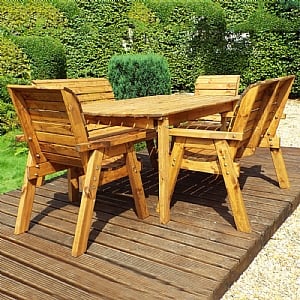 Charles taylor wooden garden dining set 6 shop seater