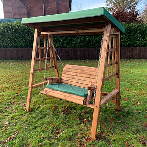 Charles Taylor Dorset 2 Seater Swing Seat with Green Canopy