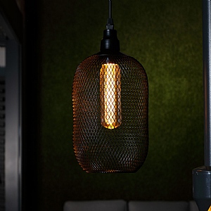 Noma Black Mesh Megan Pendant With Bulb