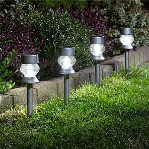 Smart Solar Crystal 365 Stake Light Carry Pack Set of 4 - 5 Lumen