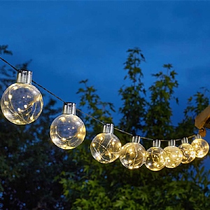 Smart Solar Firefly Orb 365 String Lights - Set of 10 - 15 Lumen