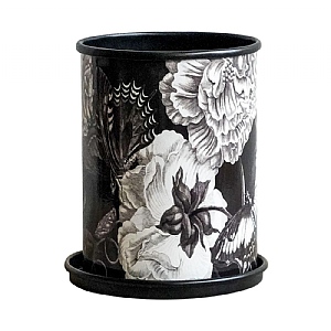 Kew Eclectic Orangery Noir Tall Planter With Saucer 13cm