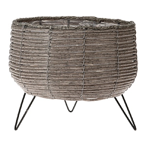 Taupe Basket Planter With Legs 23cm