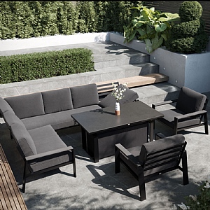 Supremo Livorno Corner Sofa Dining Set with Adjustable Table & Chaise