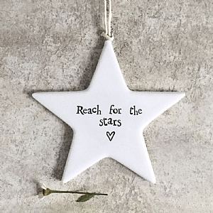 East of India 'Reach For The Stars' Porcelain Star Ornament