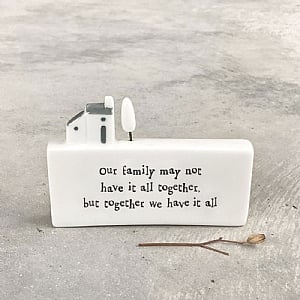 East of India 'Our Family May' Porcelain Scene Ornament