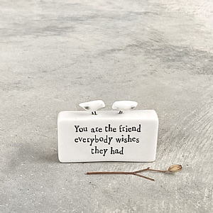 East of India 'You Are The Friend' Porcelain Scene Ornament