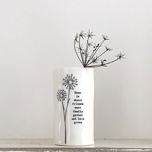East of India 'Home Is Where' Small Porcelain Vase