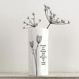 East of India 'Friends Are Like Flowers' Medium Porcelain Vase