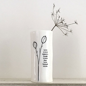 East of India 'Live Every Moment' Medium Porcelain Vase