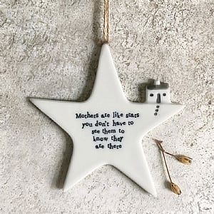 East of India 'Mothers Are Like Stars' Porcelain Star Ornament