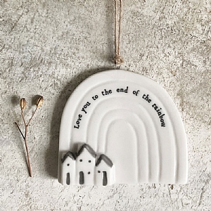 East of India 'Love You To The End' Porcelain Rainbow Ornament