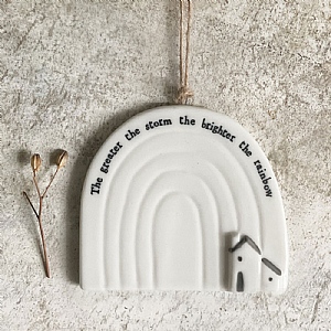 East of India 'The Greater The Storm' Porcelain Rainbow Ornament