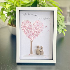 Every Love Story White A4 Pebble Picture