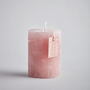 St Eval Rhubarb, Summer Folk Pillar Candle (3"x4")