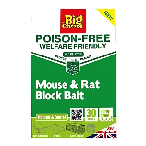 The Big Cheese Mouse & Rat Bait Blocks Poison Free - Pack of 30