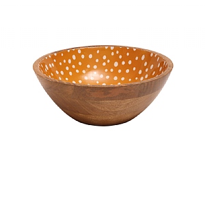 Dexam Sintra Mango Wood Spotted Salad Bowl - Ochre