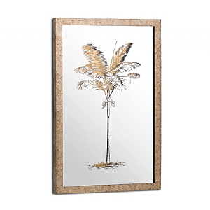 Metallic Mirrored Brass Palm Wall Art