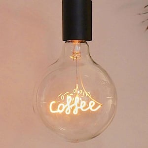 Steepletone 'Coffee' Screw Up LED Text Light Bulb