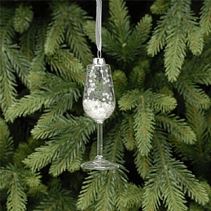 Festive Iridescent Gold Prosecco Glass Decoration 11cm