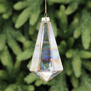Festive Clear Glass Droplet With Copper Edging 13cm