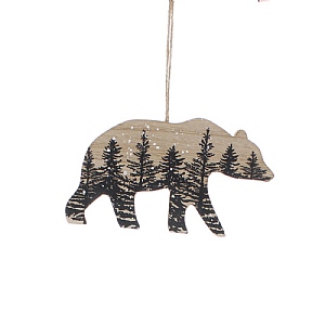 Festive Wooden Polar Bear 16cm