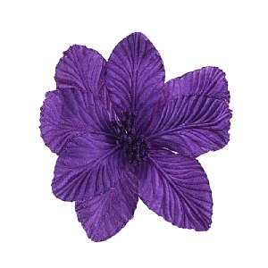 Festive Purple Clip On Poinsettia 26cm