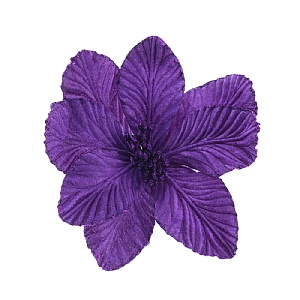 Festive Purple Clip On Poinsettia 26cm