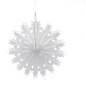 Festive White Paper Fan 45cm