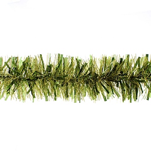 Festive Chunky Green & Gold Tinsel 200cm X 10cm