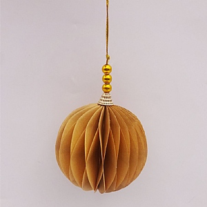 Festive Natural Paper Folding Hanging Bauble 11cm