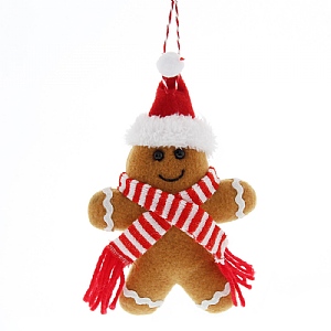 Festive Hanging Gingerbread Man Decoration 13cm