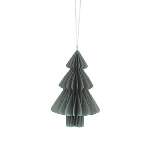 Festive Dark Grey Foldable Paper Tree 14cm