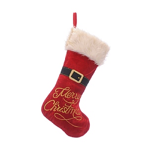 Festive Red Stocking With Santa Belt 52cm