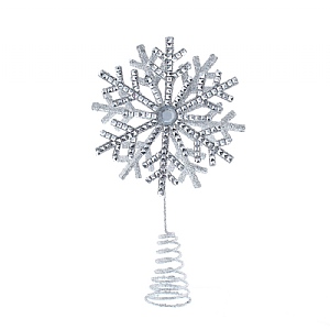Festive Silver Snowflake Tree Topper 29cm