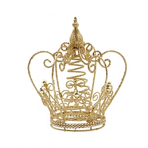 Festive Gold Glitter Crown Tree Topper 20cm