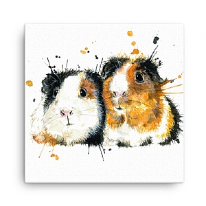 Katherine Williams Splatter 'Guinea Pigs' Mini Canvas