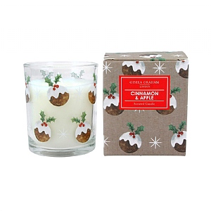Gisela Graham Christmas Puddings Small Boxed Candle Pot