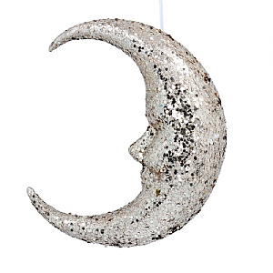 Gisela Graham Medium Gold Glitter Moon Tree Decoration
